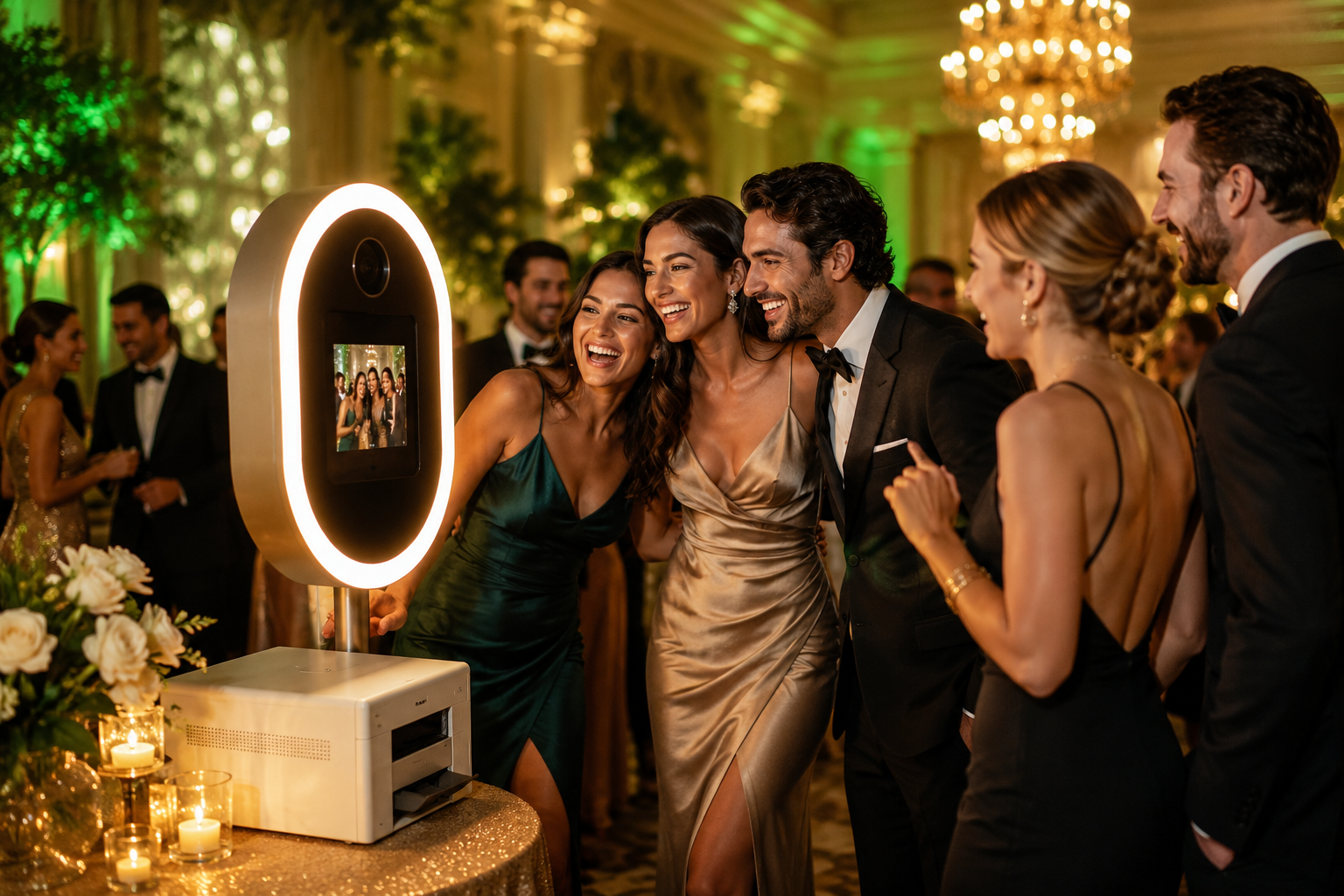 Guests enjoying a photo booth