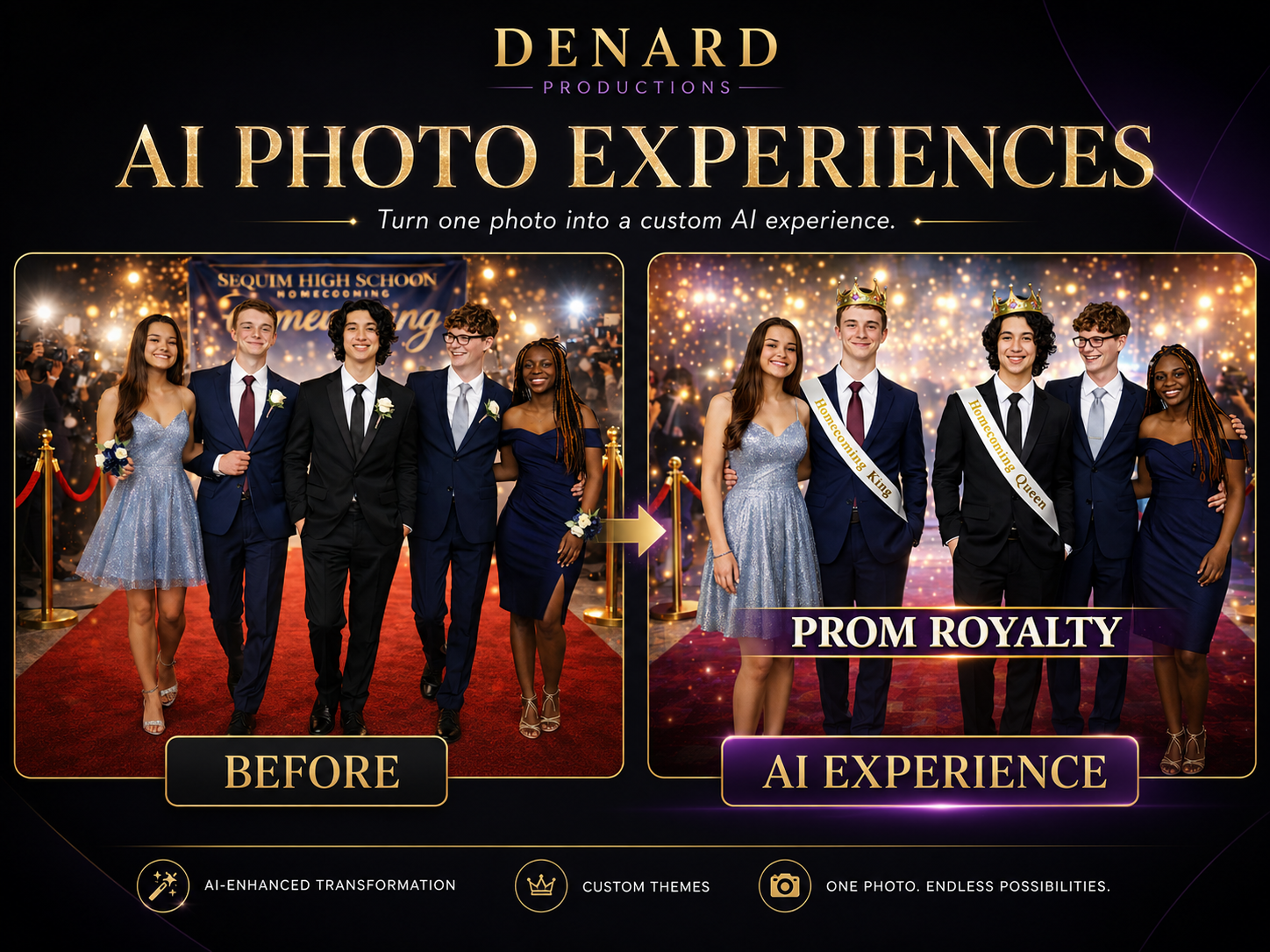 Before and after AI photo experience by Denard Productions